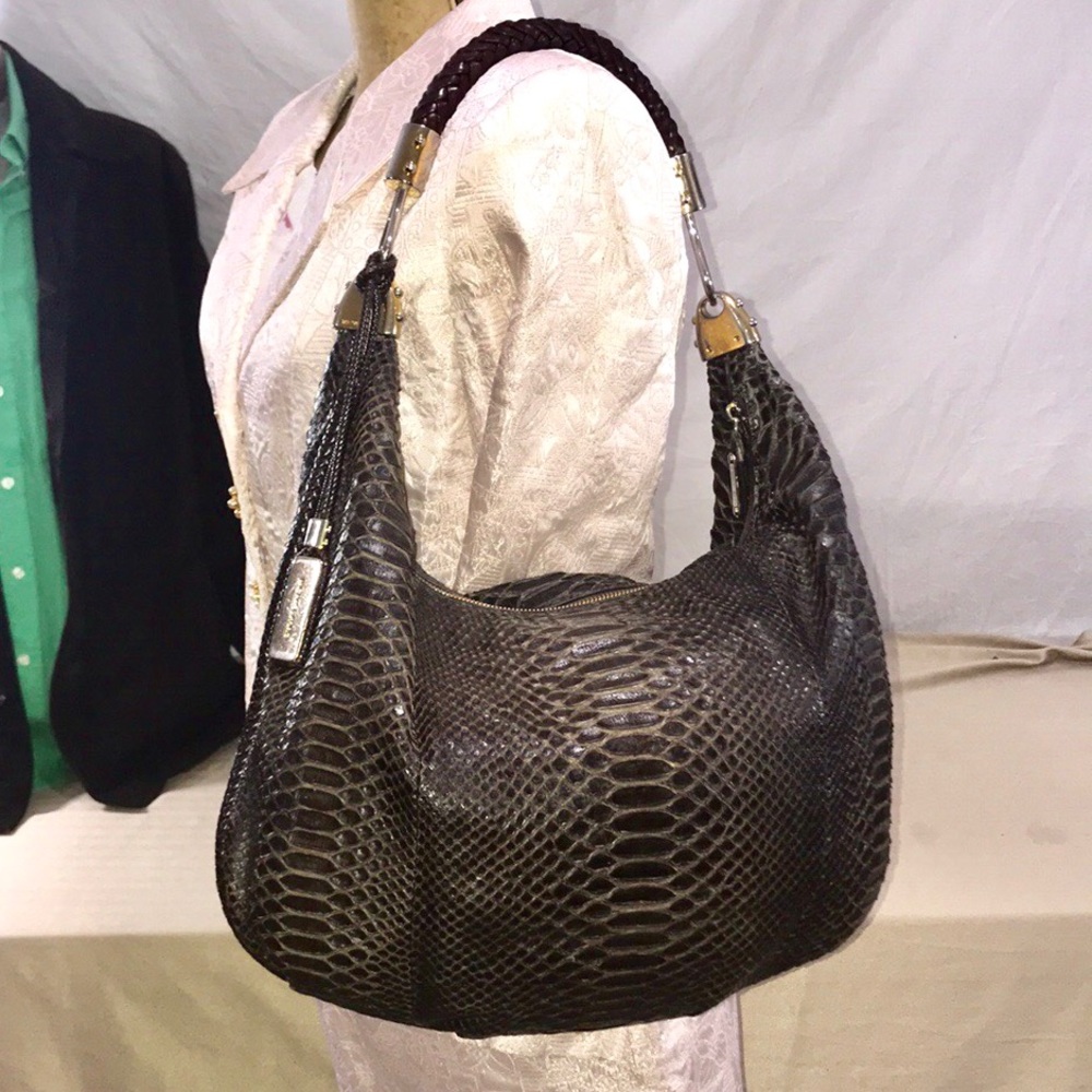 Rare Michael Kors Skorpios Python Snake Embossed - image 1